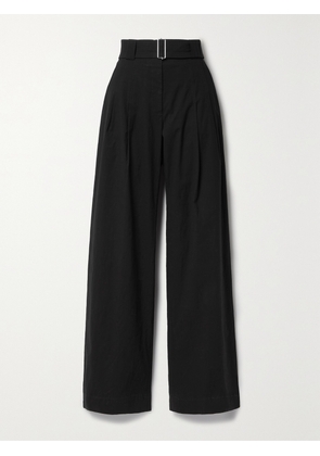 A.L.C. - Darby Belted Pleated Linen-blend Twill Wide-leg Pants - Black - US00,US0,US2,US4,US6,US8,US10,US12,US14