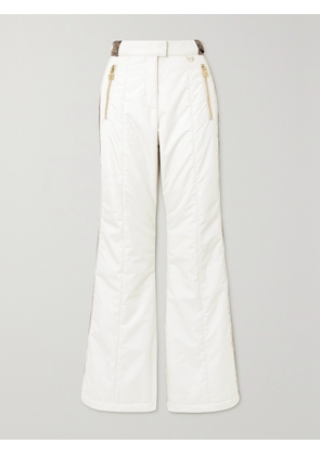 Balmain - Canvas Jacquard-trimmed Flared Ski Pants - Ivory - FR 34,FR 36,FR 38,FR 40,FR 42,FR 44