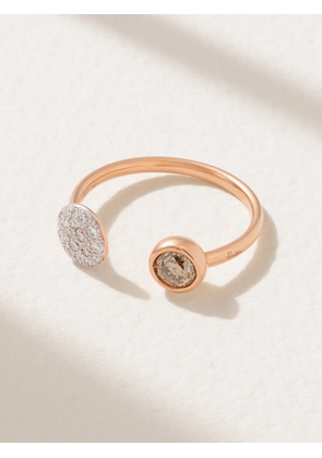 Pomellato - Sabbia Rhodium-plated 18-karat Rose Gold Diamond Ring - 52,54,55