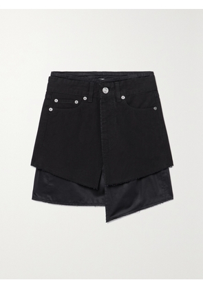 Our Legacy - Layered Tencel™ Lyocell And Denim Mini Skirt - Black - EU 32,EU 34,EU 36,EU 38,EU 40,EU 42