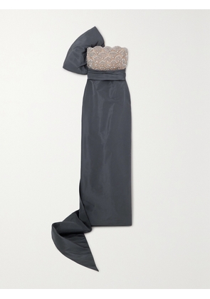 Oscar de la Renta - Crystal-embellished Tulle And Silk-faille Gown - Gray - US2,US4,US6,US8