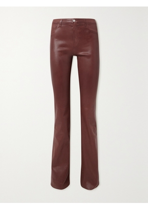 L'AGENCE - Ruth Coated Cotton-blend Slim-leg Pants - Brown - 24,25,26,27,28,29,30,31,32
