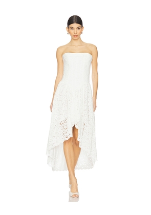 Bardot Felicidad Strapless Lace Dress in White. Size 10. Also in 4, 6, 8.