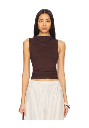 ALL THE WAYS Beatrice Top in Brown. Size L. Also in XS, XXS.