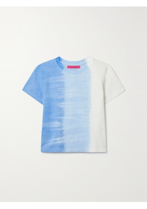 The Elder Statesman - Tie-dyed Cotton And Cashmere-blend Piqué T-shirt - Blue - x small,small,medium,large