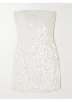 SPRWMN - Strapless Sequined Stretch-tulle Mini Dress - White - x small,small,medium,large