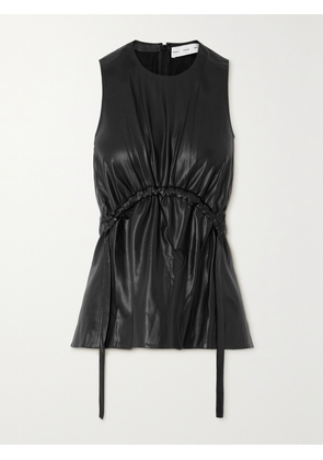 Proenza Schouler White Label - Gathered Faux Leather Top - Black - US0,US2,US4,US6,US8,US10,US12