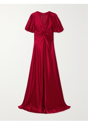 TALBOT RUNHOF - Twist-front Satin Gown - Red - US2,US4,US6,US8,US10,US12,US14,US16,US18,20