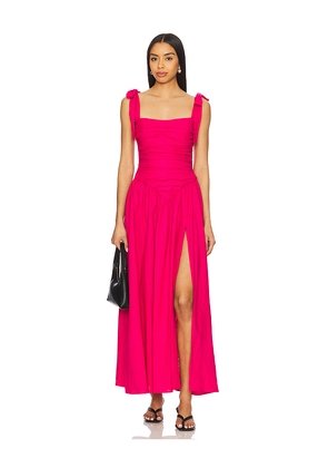 Bardot Mirelle Linen Maxi Dress in Fuchsia. Size 10. Also in 2, 6.
