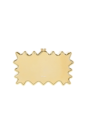 Cult Gaia Paloma Clutch in Metallic Gold.