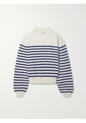 KHAITE - Viola Striped Cashmere Sweater - White - x small,small,medium,large,x large