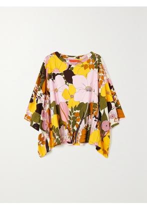 La DoubleJ - Meditation Floral-print Cotton Blouse - Pink - x small,small,medium,large,x large