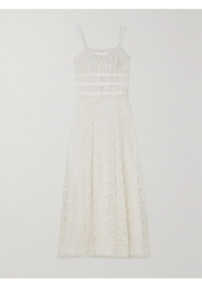 Rodarte - Grosgrain-trimmed Embroidered Cotton-blend Tulle Maxi Dress - White - US2,US4,US6,US8,US10,US12,US14
