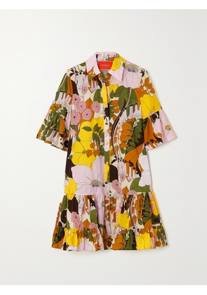 La DoubleJ - Choux Tiered Floral-print Cotton-poplin Mini Dress - Multi - xx small,x small,small,medium,large,x large,xx large
