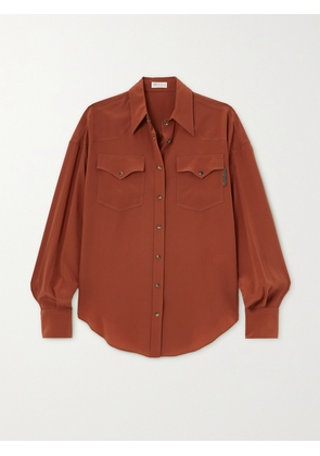 Brunello Cucinelli - Silk Crepe De Chine Shirt - Red - xx small,x small,small,medium,large,x large