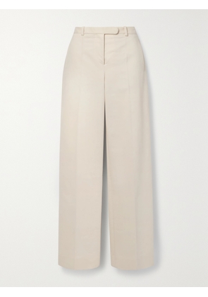 The Row - Banew Pleated Cotton And Wool-blend Straight-leg Pants - Neutrals - US0,US2,US4,US6,US8,US10,US12,US14