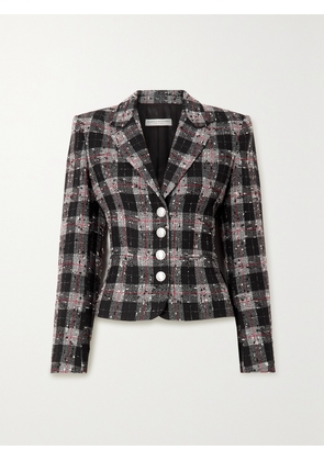 Alessandra Rich - Checked Wool-blend Bouclé Blazer - Black - IT36,IT38,IT40,IT42,IT44,IT46