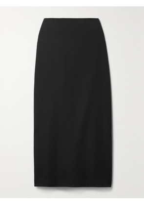 The Row - Kassie Grain De Poudre Wool Midi Skirt - Black - US0,US2,US4,US6,US8,US10,US12,US14