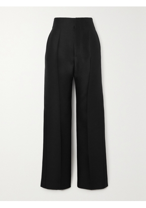 The Row - Hector Satin-trimmed Wool And Silk-blend Straight-leg Pants - Black - US0,US2,US4,US6,US8,US10,US12,US14