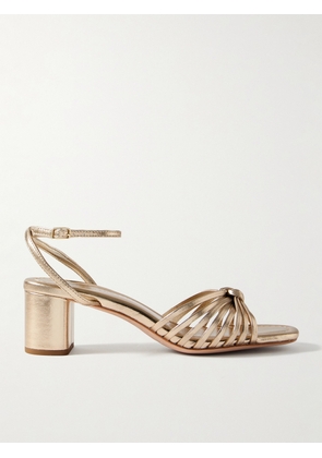 Loeffler Randall - + Net Sustain Olivia Knotted Metallic Leather Sandals - Gold - US5,US5.5,US6,US6.5,US7,US7.5,US8,US8.5,US9,US9.5,US10,US10.5,US11,US11.5
