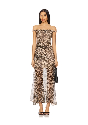 Alice + Olivia Bianca Twist Midi Dress in Brown. Size 0. Also in 10.