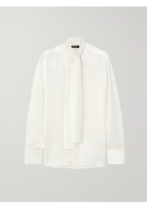 Versace - Icons Satin-jacquard Shirt - White - IT36,IT38,IT40,IT42,IT44,IT46,IT48,IT50