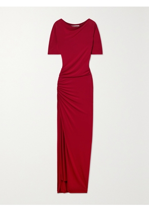 JASON WU COLLECTION - Ruched Stretch-jersey Maxi Dress - Red - US2,US4,US6,US8,US10