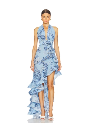 Bronx and Banco Bronte Poppy Maxi Dress in Blue. Size L. Also in S, M, XL.