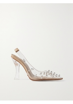 Cult Gaia - Bijan Embellished Pvc Slingback Pumps - Neutrals - IT35,IT36,IT36.5,IT37,IT37.5,IT38,IT38.5,IT39,IT39.5,IT40,IT40.5,IT41,IT41.5,IT42
