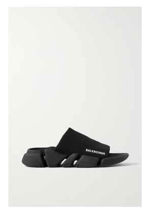 Balenciaga - Speed 2.0 Logo-print Stretch-knit Slides - Black - EU 35,EU 36,EU 37,EU 38,EU 39,EU 40,EU 41,EU 42