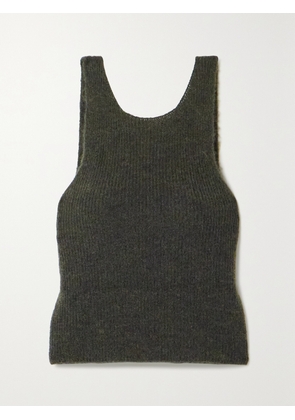 Cortana - + Net Sustain Zakia Ribbed Alpaca, Silk And Wool-blend Tank - Green - FR 36,FR 38,FR 40