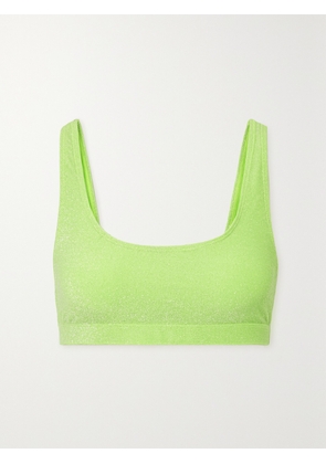 GOOD AMERICAN - Sparkle Metallic Neon Bikini Top - Green - 01,2,3,4,5,6,7,8