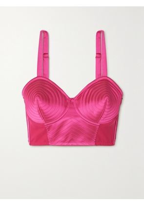 Jean Paul Gaultier - Iconic Cropped Duchesse-satin Bustier Top - Pink - FR 34,FR 36,FR 38,FR 40,FR 42