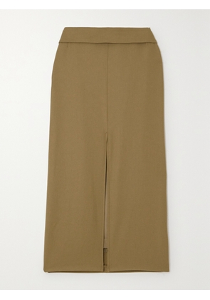 Dries Van Noten - Wool-blend Twill Midi Skirt - Brown - FR 34,FR 36,FR 38,FR 40,FR 42,FR 44