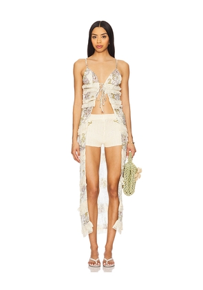 Agua Bendita x REVOLVE Saphiro Long Top in Ivory. Size L. Also in M, XL.