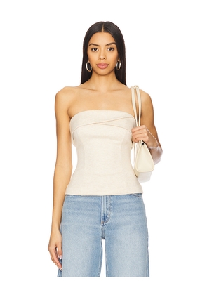 ALL THE WAYS Josefina Strapless Top in Cream. Size L. Also in XS, S, M, XL.
