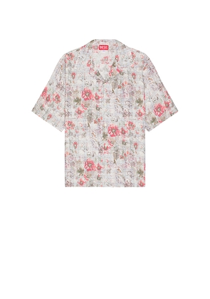 Diesel Leys Short Sleeve Button Down in Grey,Rose. Size 48. Also in 52.