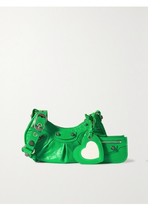 Balenciaga - Le Cagole Xs Studded Crinkled-leather Shoulder Bag - Green - One size