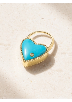 Yvonne Léon - 9-karat Gold, Turquoise And Diamond Single Earring - One size