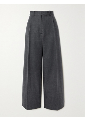 The Row - Roan Pleated Wool Wide-leg Pants - Gray - x small,small,medium,large,x large