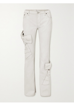 Acne Studios - Bow-detailed Flared Jeans - White - EU 32,EU 34,EU 36,EU 38,EU 40,EU 42