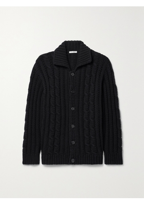 The Row - Eleo Cable-knit Alpaca And Yak-blend Cardigan - Black - x small,small,medium,large,x large