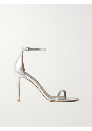 Stuart Weitzman - Nudistcurve Metallic Leather Sandals - Silver - US5,US6,US6.5,US7,US7.5,US8,US8.5,US9,US9.5,US10,US10.5,US11,US11.5,US12