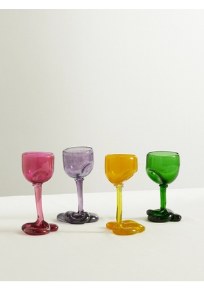 Completedworks - Set Of Four Recycled-glass Wine Glasses - Multi - One size