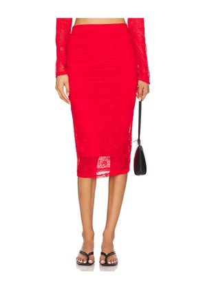 AFRM Riley Lace Skirt in Red. Size S. Also in XS, XXL.