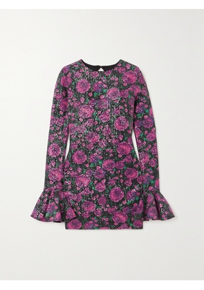 ROTATE BIRGER CHRISTENSEN - Rosita Open-back Sequined Printed Recycled-chiffon Mini Dress - Multi - DK32,DK34,DK36,DK38,DK40,DK42,DK44