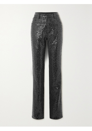 ROTATE BIRGER CHRISTENSEN - + Net Sustain Rottan Sequin-trimmed Organic Mid-rise Straight-leg Jeans - Black - 24,25,26,27,28,29,30,31,32,33