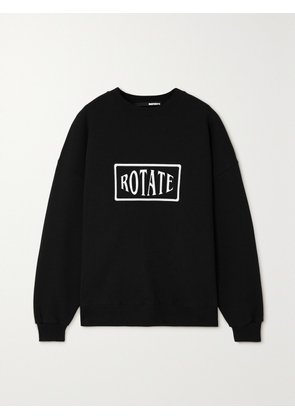 ROTATE BIRGER CHRISTENSEN - + Net Sustain Iris Appliquéd Organic Cotton-jersey Sweatshirt - Black - XXS,XS,S,M,L,XL,XXL,XXXL