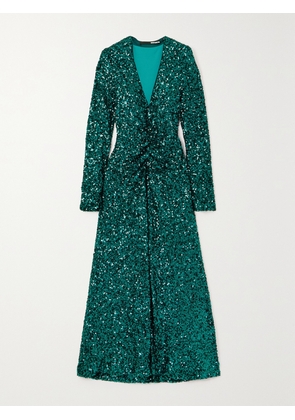 ROTATE BIRGER CHRISTENSEN - Sierra Sequined Stretch Recycled-tulle Midi Dress - Green - DK32,DK34,DK36,DK38,DK40,DK42,DK44