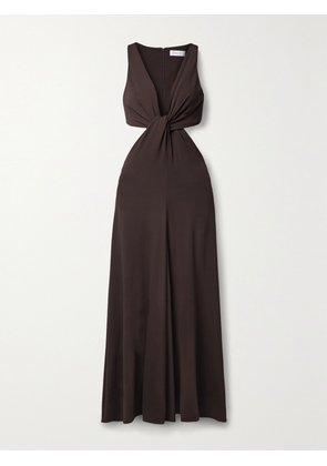 MICHAEL KORS COLLECTION - Cutout Stetch-jersey Midi Dress - Brown - US2,US4,US6,US8